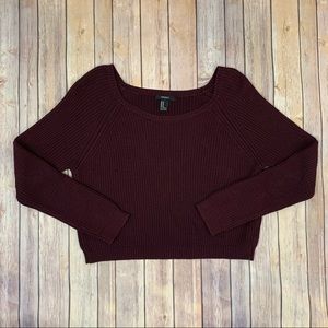 Forever 21 Knit Sweater Burgundy Sz M